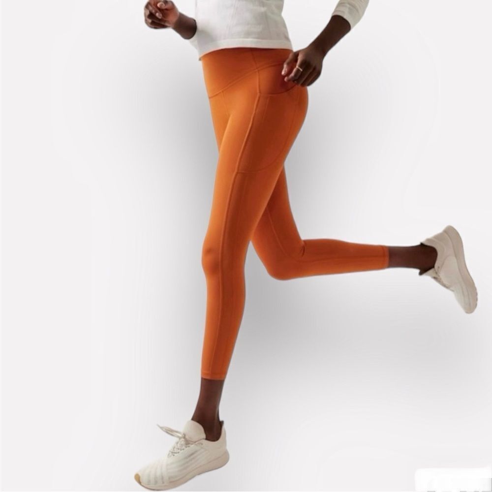 Athleta Ultimate Stash Pocket 7/8 Tight High Rise Small Orange